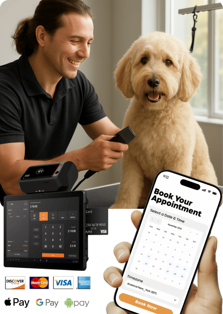 Dog Grooming Software With Groomer Person